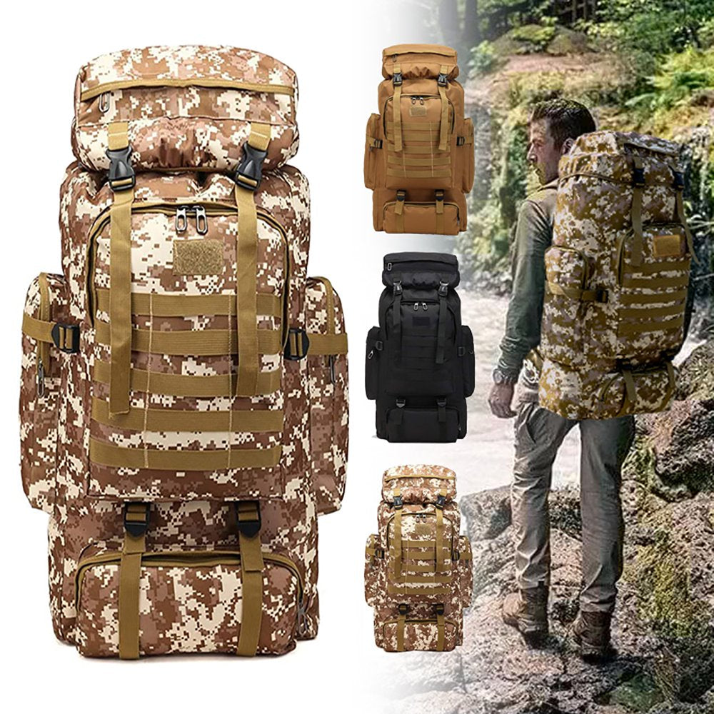 80L Military Tactical Backpack Waterproof Fishing Shoulder Bag Miltifunction Bag for Adult Outdoor Sports Climbing Camping Hiking Travel