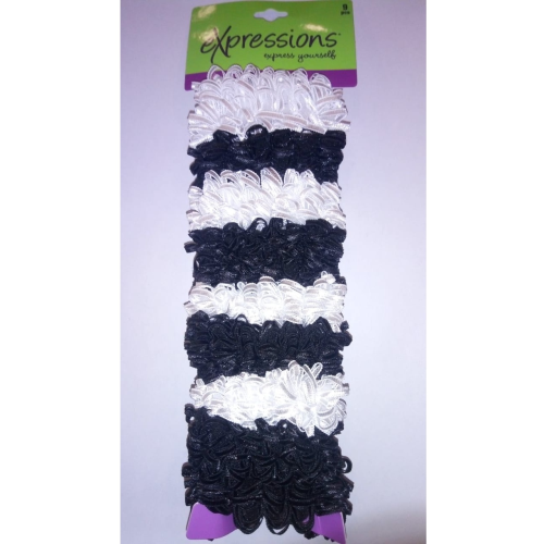 EXPRESSIONS SATIN TWISTER 9 PIECE BLACK AND WHITE