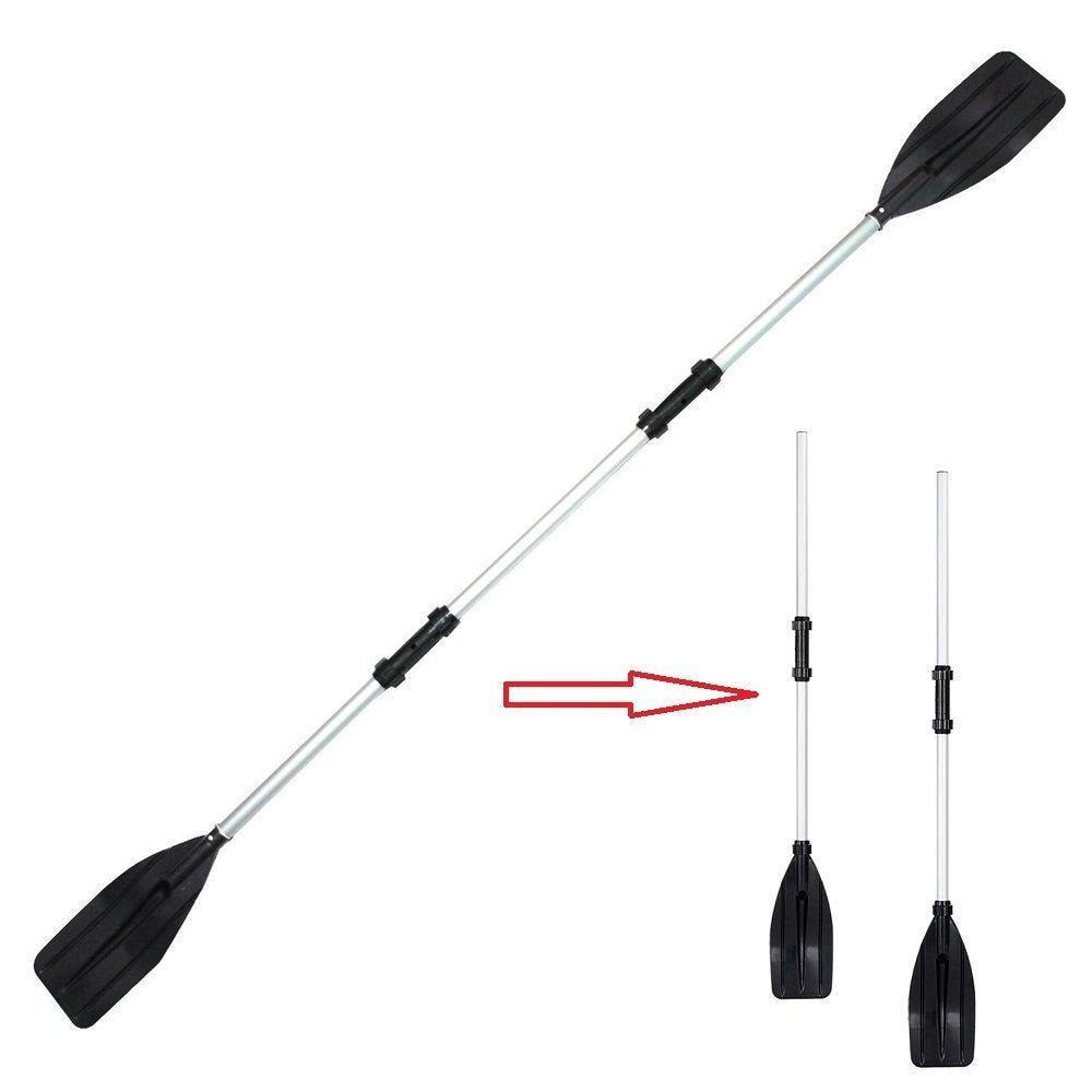 LAFGUR Lightweight Kayak Paddle Boat Paddle, 2Pcs Aluminium Alloy Detachable Telescoping Lightweight Ribbed Blade Float Afloat Kayak Oars Boat Rafting Paddle for All Kinds of Kayak and Boat