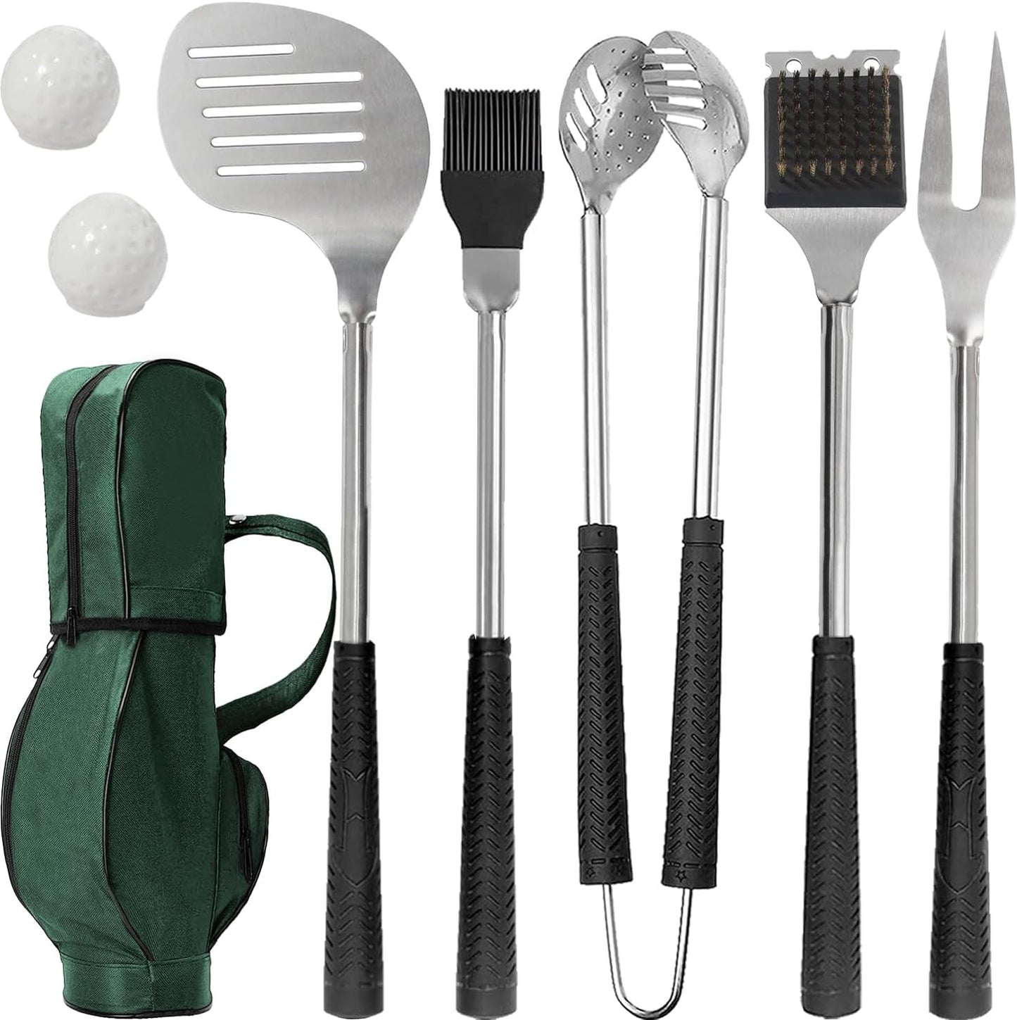 Jishi 8pcs Golf BBQ Grill Accessories Grilling Gifts for Men Golfers Stocking Stuffers for Men, Dad Gifts from Daughter Son, Funny Christmas Golf Gifts for Men Unique Barbecue Tool Set Camping Gadgets