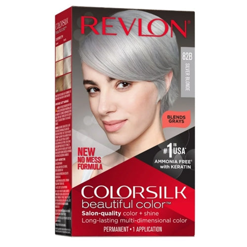 Revlon Colorsilk Permanent Hair Color Long-Lasting High-Definition - 82B Silver Blonde