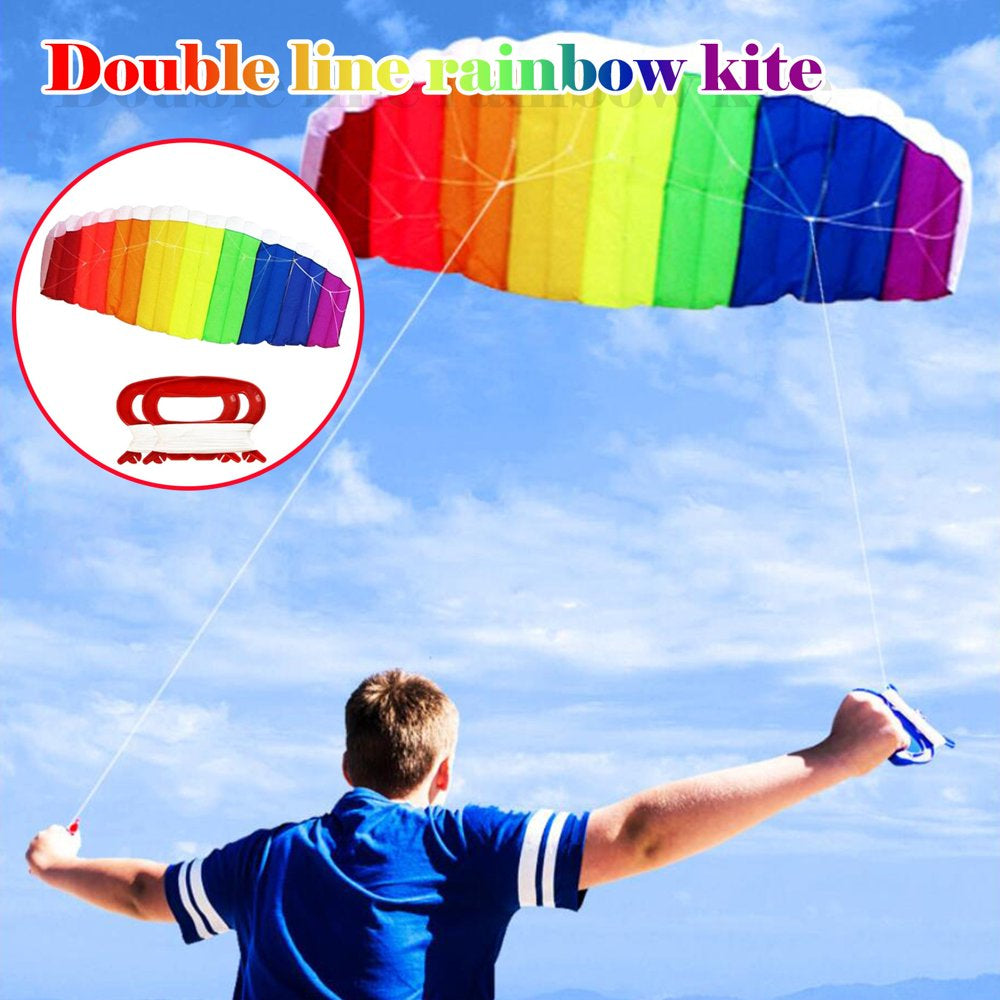Tiitstoy Rainbow Kites for Children and Adults Dual Line Stunt Kids Kite with Handle Line