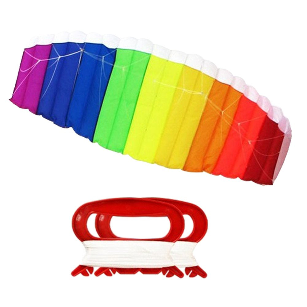 Fridja Rainbow Kites for Children and Adults Dual Line Stunt Kids Kite with Handle Line
