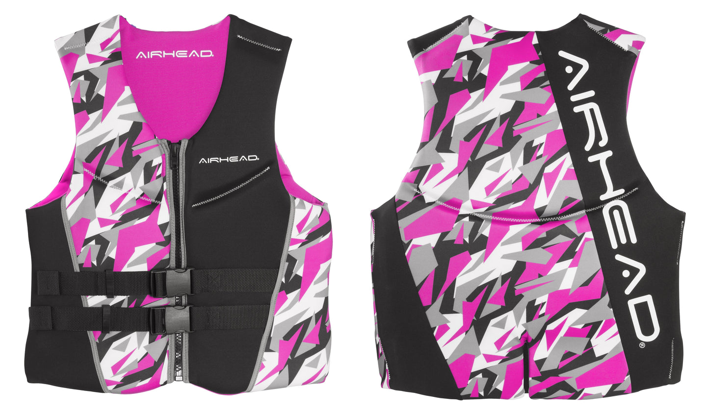 Airhead Camo Cool Neolite Pink Life Vest Jacket, Womens Small | 15003-08-B-PI