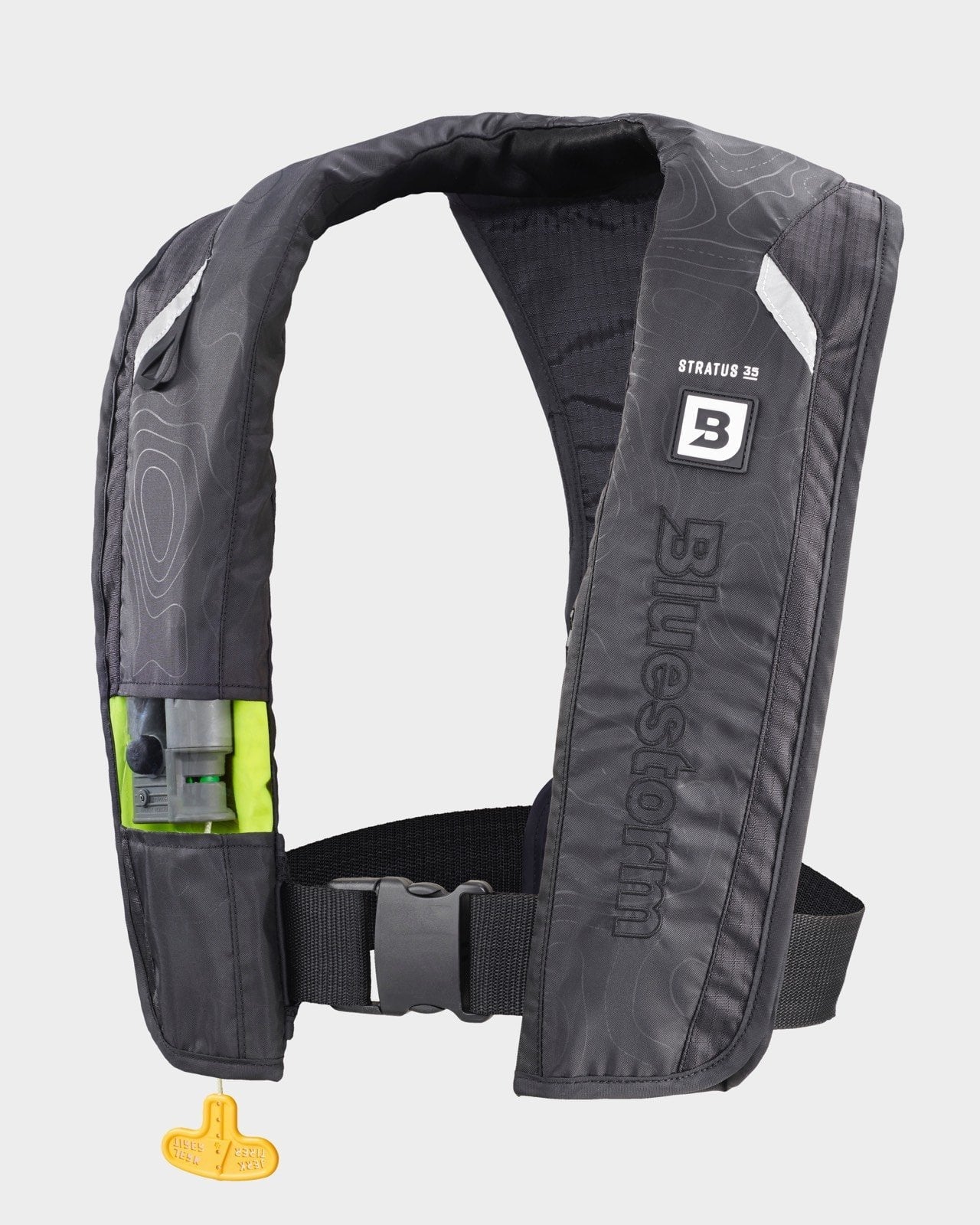 Bluestorm Gear Stratus 35 Inflatable PFD Life Jacket (Apex Black) | US Coast Guard Approved Automatic/Manual Life Vest for Adults
