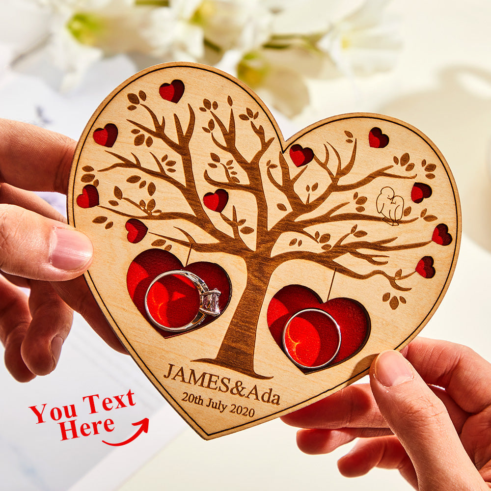 Custom Engraved Ring Box Creative Wood Wedding Gifts