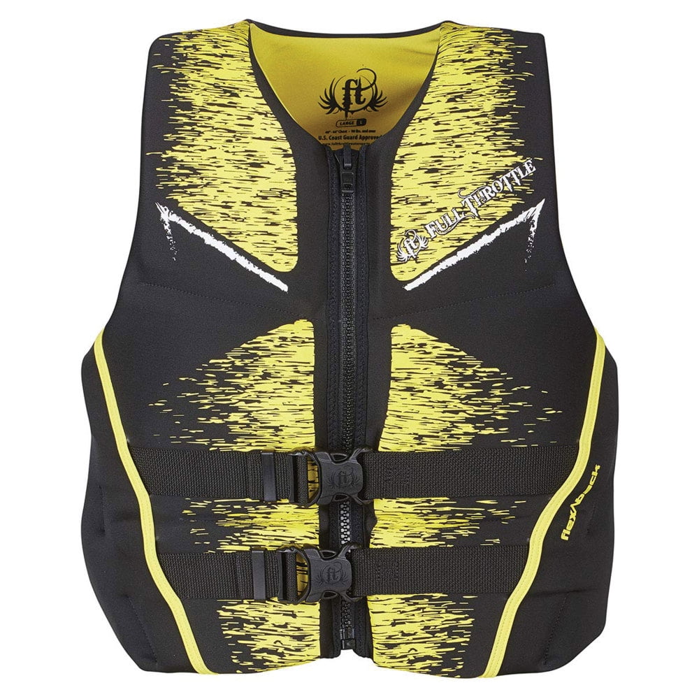 Full Throttle 142500-300-060-19 Men's Hinged Rapid-Dry Flex-Back Vest - 2XL (48'-52' Chest), Yellow