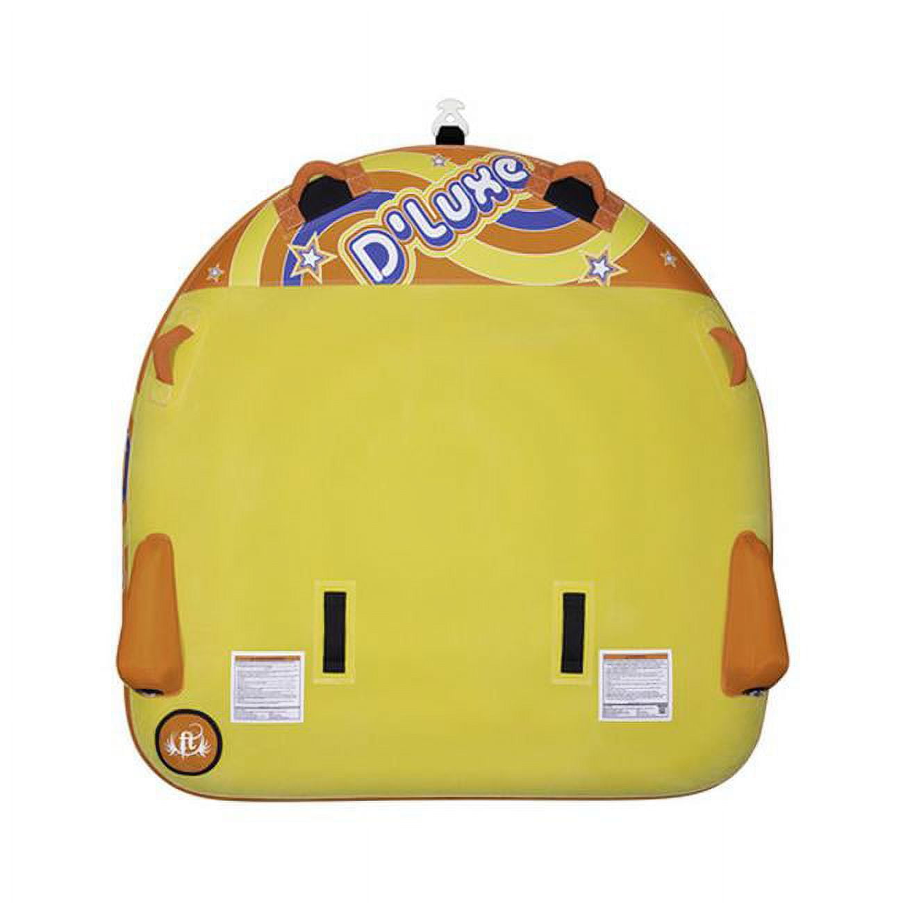 Full Throttle 70 in. 2 Rider Deluxe D-Shaped Flocked Tube - Yellow - 70in.