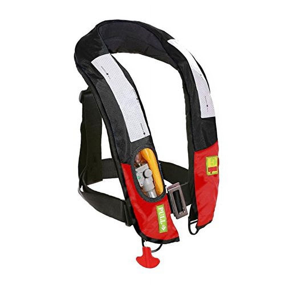Lifesaving Pro? Premium Manual Inflatable Life Jacket PFD Life Vest Deluxe Inflate Survival Aid Lifesaving PFD Black