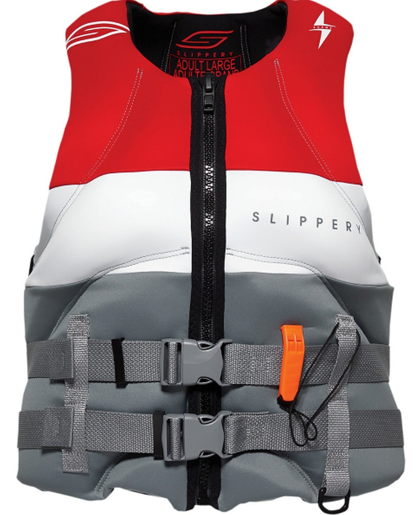 Slippery Surge Neo Mens Life Vest Charcoal/Red SM