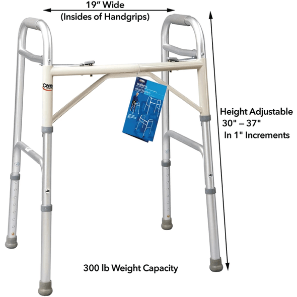 Carex Dual Button Folding Walker