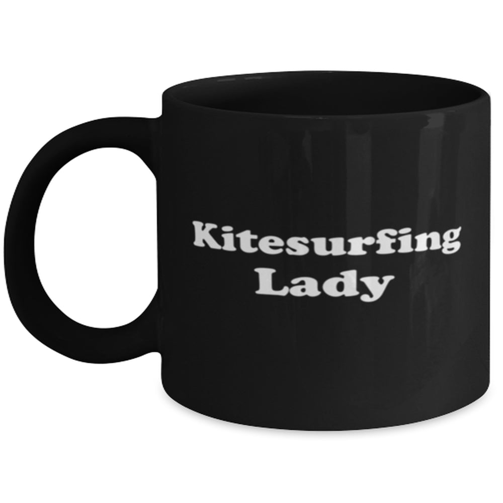 Funny Kitesurfing Lady Coffee Mug - Kitesurfing Coffee Cup - 11Oz Black