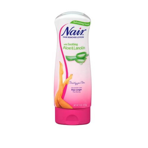 NAIR HAIR REMOVER LOTION WITH SOOTHING ALOE & LANOLIN .