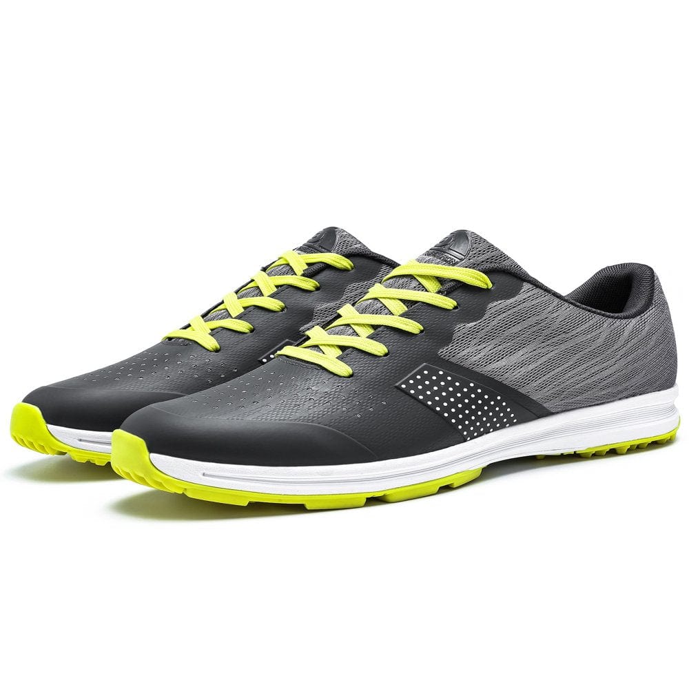 GENILU Men'S Golf Shoes Professional Spikes Golf Sport Sneakers Waterproof Trainers