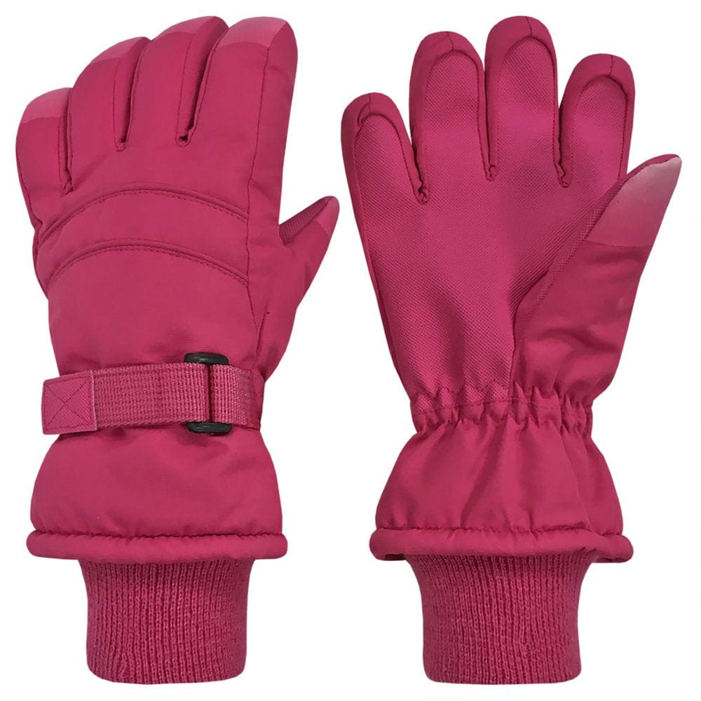N'Ice Caps Kids Winter Thinsulate Waterproof Insulated Ski Snow Gloves | Boys Girls Children Pink