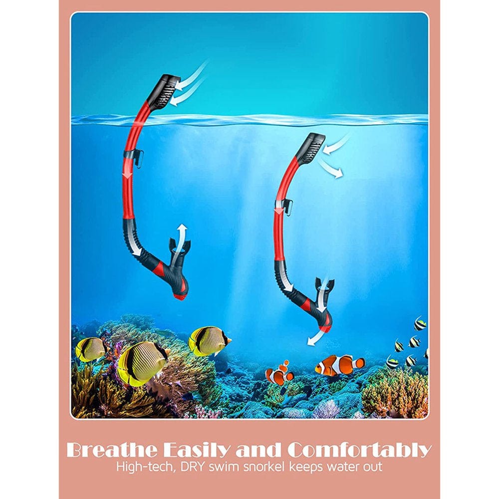 Snorkles Adults Set Diving Mask with Anti-Fog Tempered Glass Anti-Leak Dry Snorkel Mask Easy Breathing and Adjustable Snorkeling Gear 2