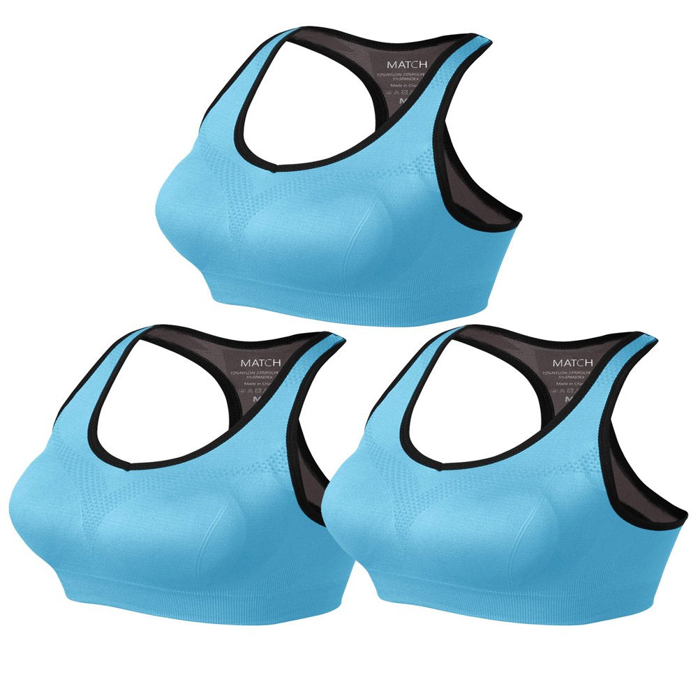 Matchstick Women'S Wirefree Padded Racerback Sports Bra for Yoga Workout Gym Activewear