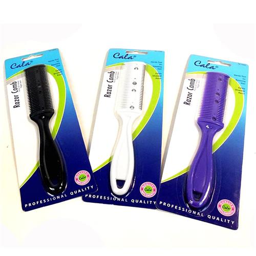 Cala Professional Quality Razor Hair Comb, Assorted Colors