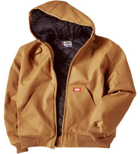 Dickies TJ718BDL Men's Rigid Duck Hooded Jacket, Large, Brown