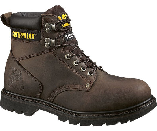 Cat® P89586-7M Caterpillar Mens Second Shift Steel Toe Work Boot, Dark Brown, 7