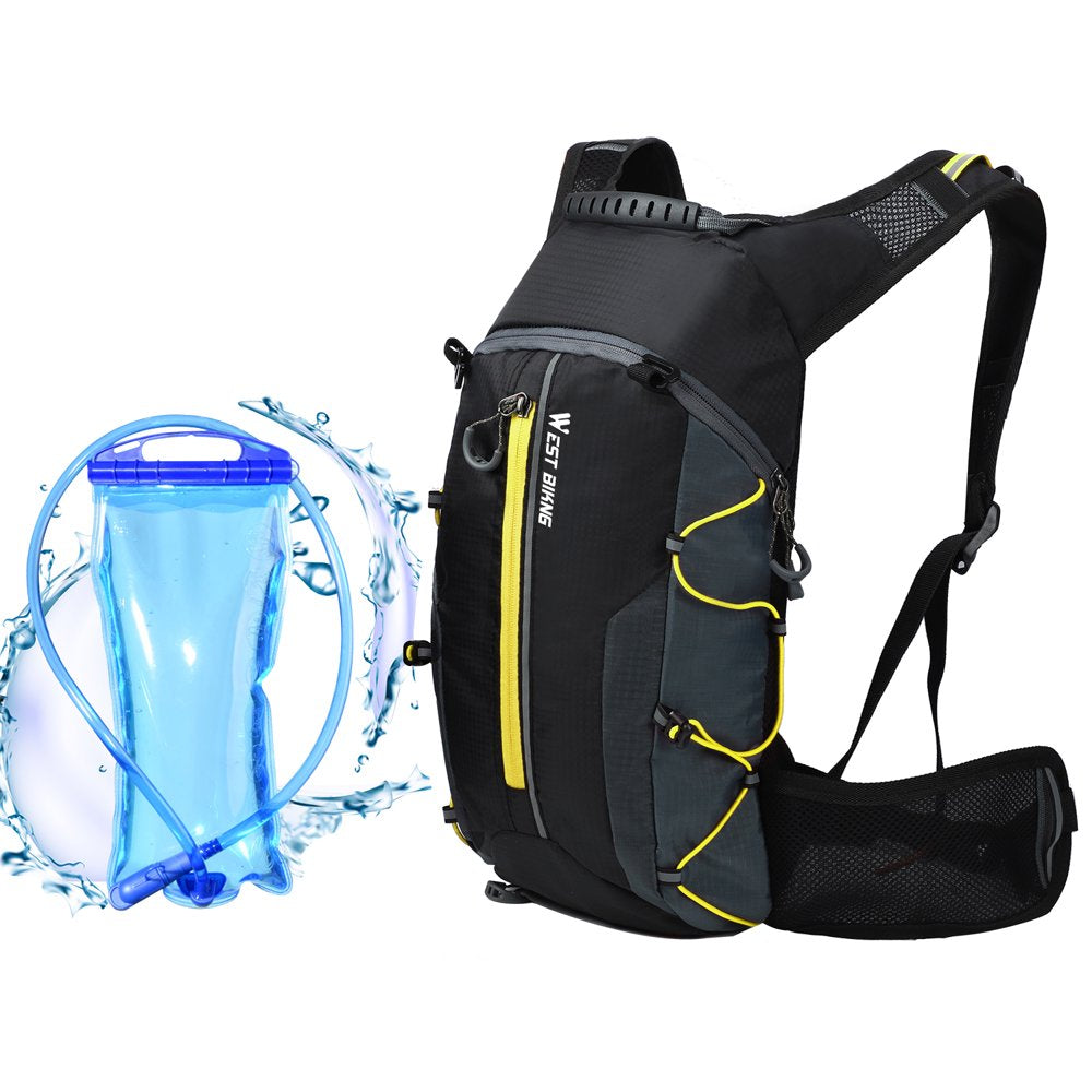 WEST BIKING Cycling Knapsack 10L Lightweight Bicycle Backpack Outdoor Leisure Travel Bag Hydration Pack, Yellow