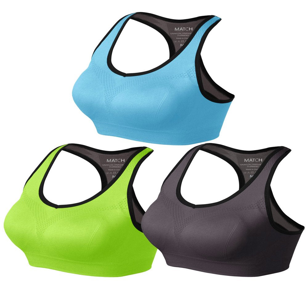 Matchstick Women'S Wirefree Padded Racerback Sports Bra for Yoga Workout Gym Activewear