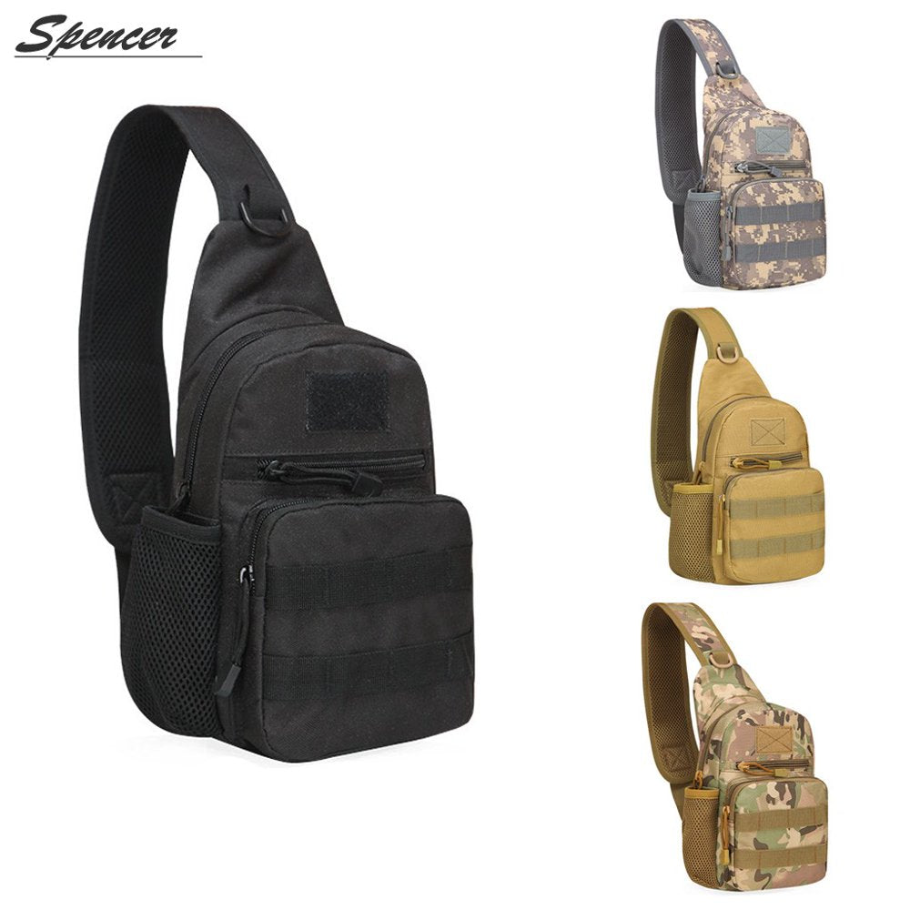Spencer Tactical Satchel Bag for Men Women, Sling Chest Shoulder Backpack Military Crossbody Sport Bag for Trekking, Camping, Hiking, CP Camouflage