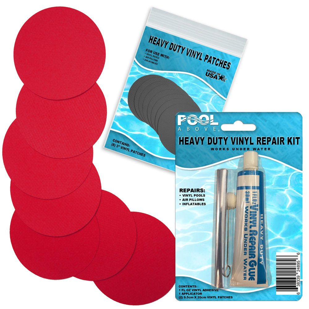 Heavy Duty Burgundy Vinyl Patch Glue Kit for Boats Pools Air Bed