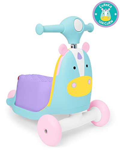 New Skip Hop 3-in-1 Baby Activity Push Walker to Toddler Scooter (Zoo Unicorn)