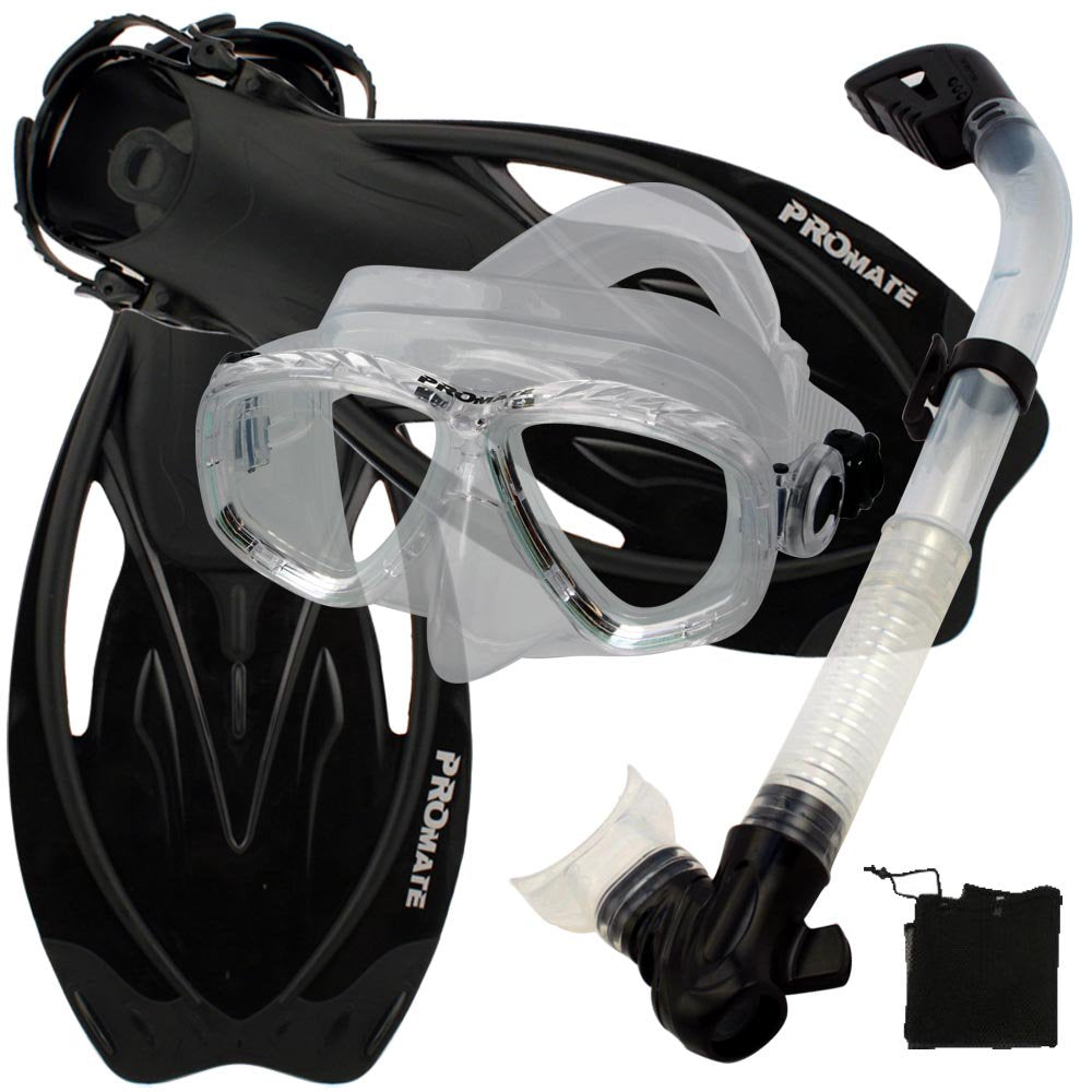 Snorkel Fins Mask Set for Snorkeling Scuba Diving, AB-SM