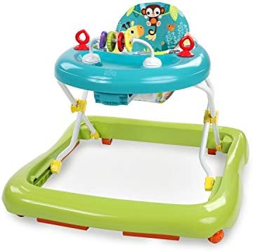 Bright Starts Giggling Safari Walker with Easy Fold Frame for Storage, Ages 6 Months +