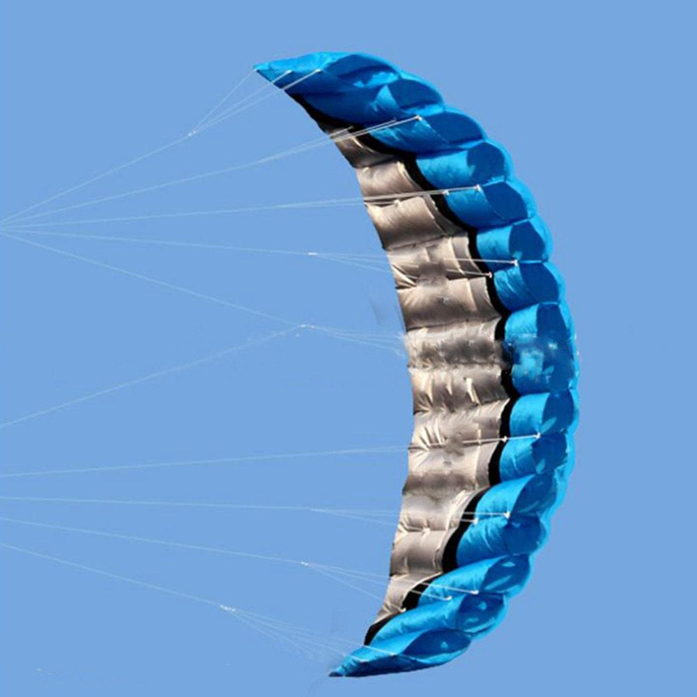 Dual Line Parachute, Bright Color Outdoor 2.5 Meters Surfing Parafoil Fun Toy for Adults Junior - Blue
