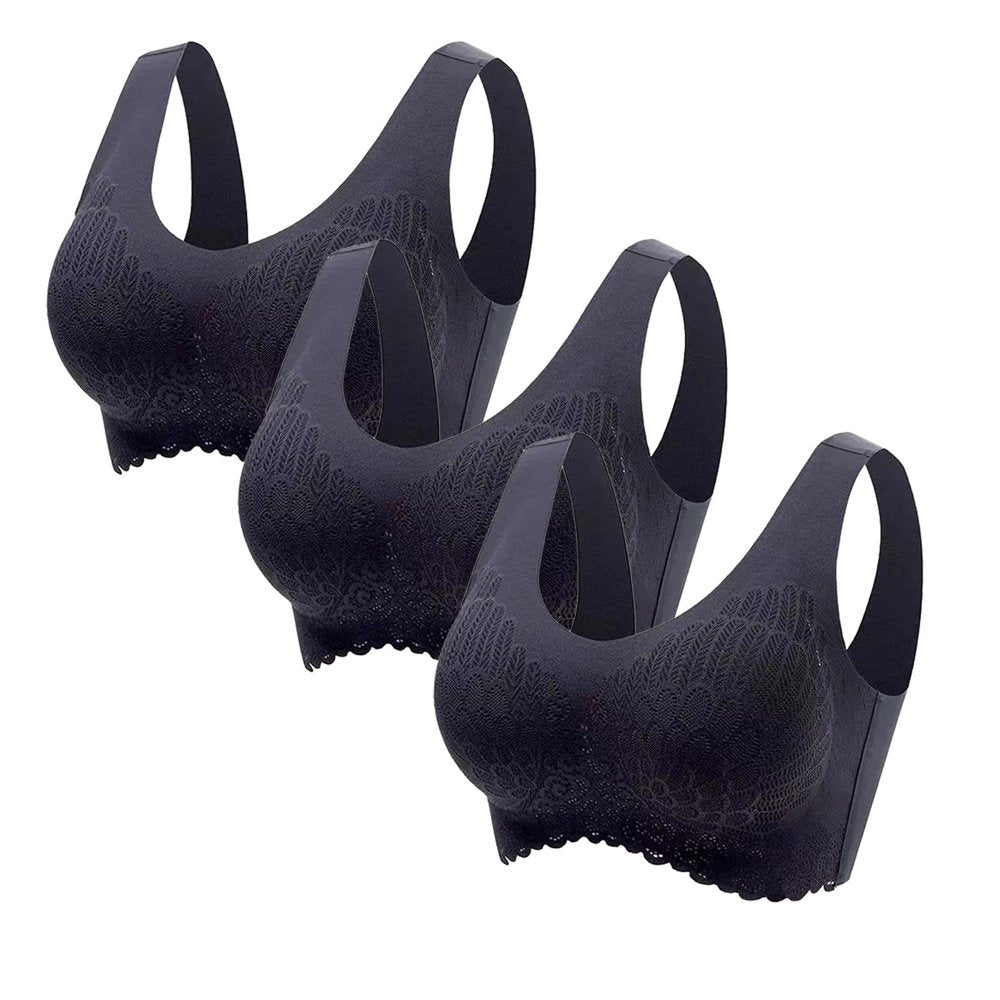 YWDJ High Impact Sports Bras for Women 3-Pack Women Top Bra Wire Free Underwears Base Vest Style Sports Lingerie Green M