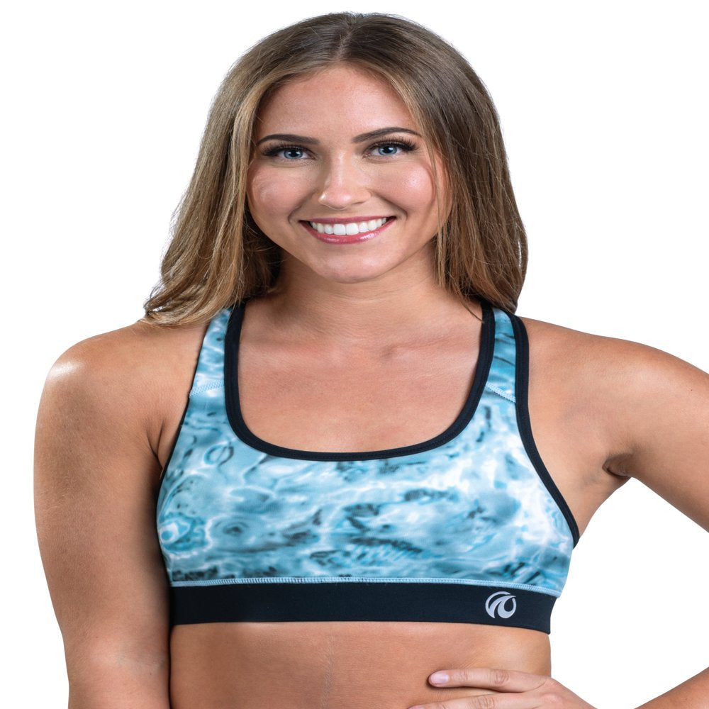 Aqua Design Sports Bras for Women: Workout Racerback Sport Bra Womens Top: Pink Water Size Small