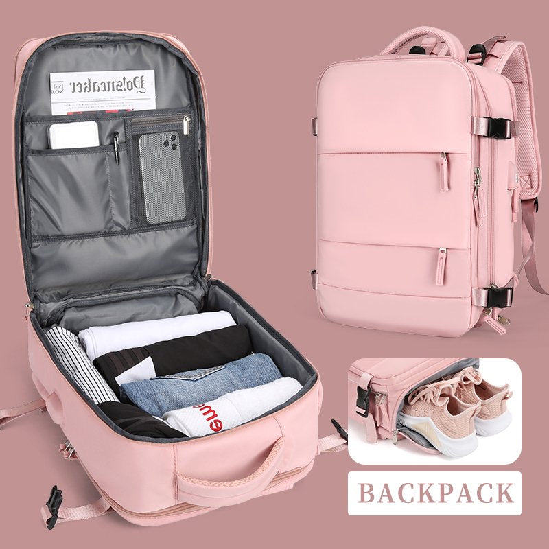Large Travel Backpack Women, Carry on Backpack,Hiking Backpack Waterproof Outdoor Sports Rucksack Casual Daypack School Bag Pink