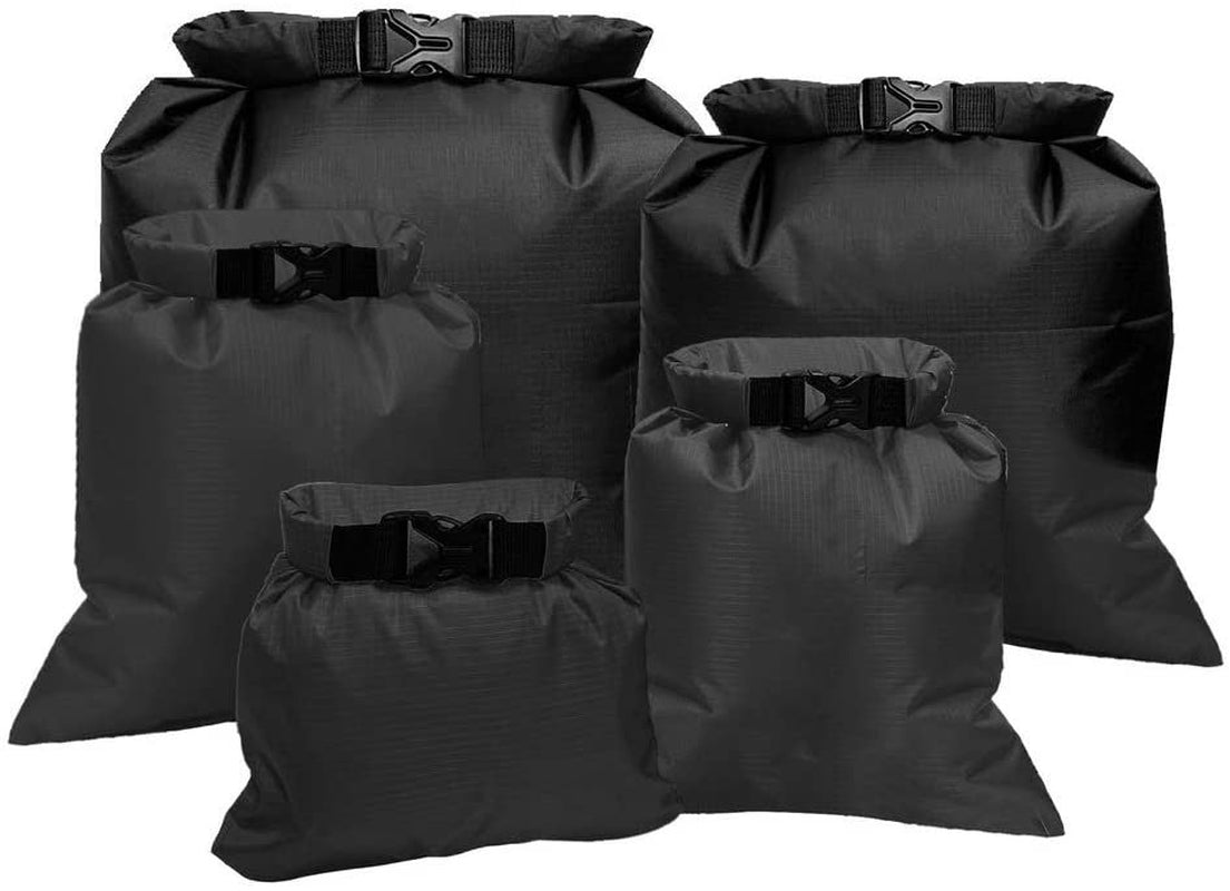 5 Pack Army Green Waterproof Dry Sacks, Large Capacity Storage Bag Lightweight Outdoor Dry Bags Ultimate Dry Bags for Swimming Rafting Boating Camping (1.5L, 2.5L, 3.5L, 4.5L, 6L)