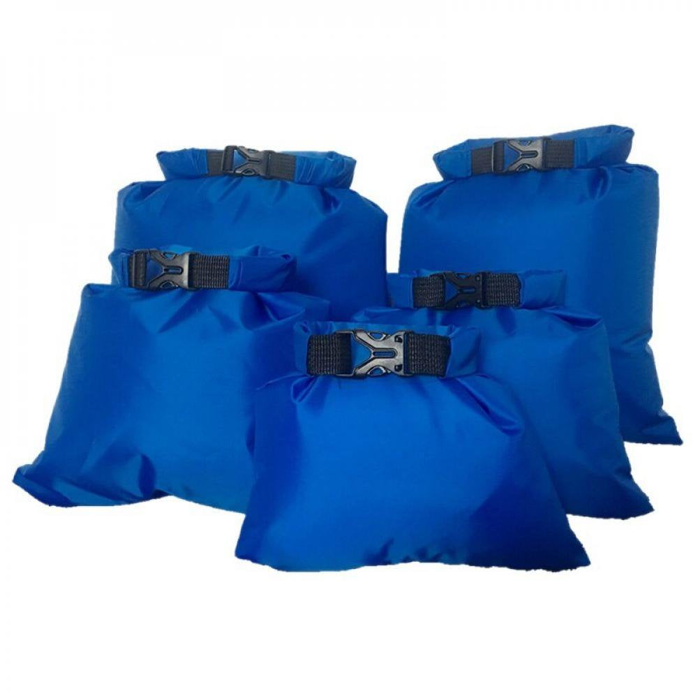 5Pcs/Set 1.5/2.5/3.5/4.5/6L Coated Silicone Fabric Pressure Waterproof Dry Bag Storage Pouch Rafting Canoeing Boating Dry Bag