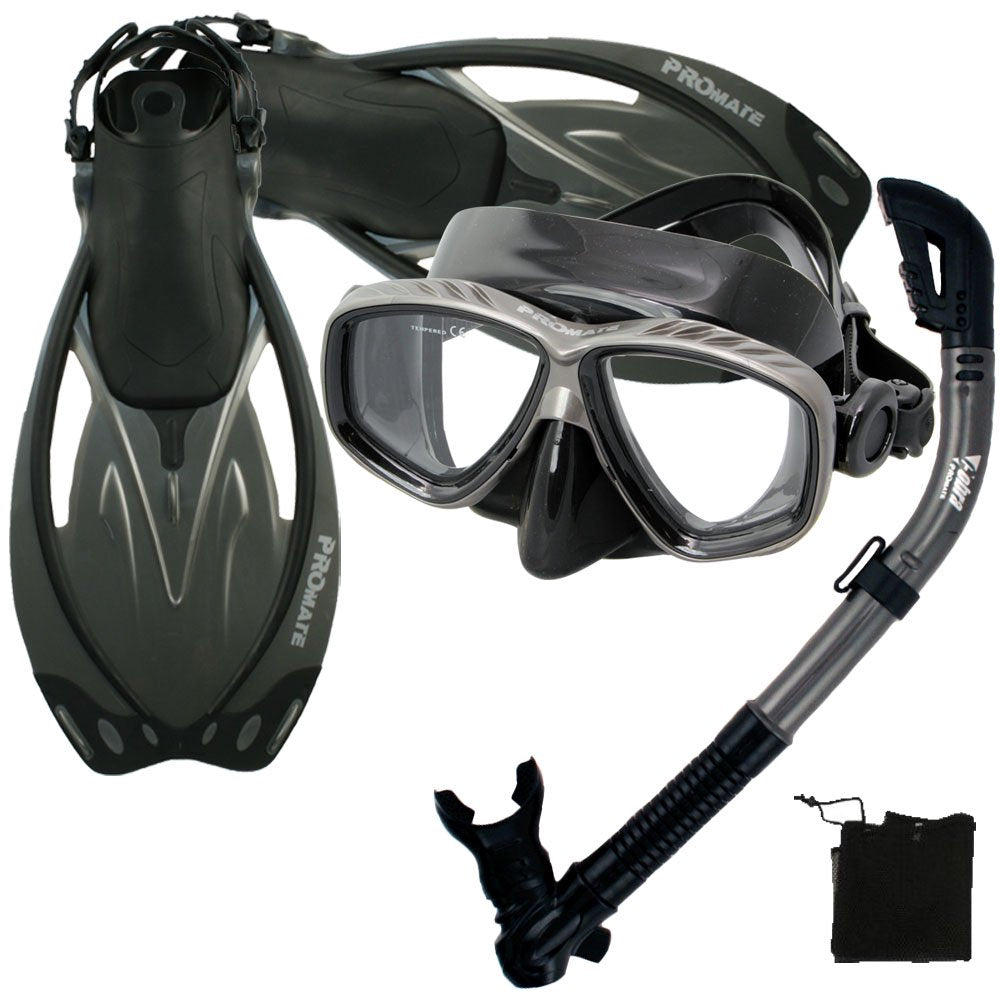Snorkel Fins Mask Set for Snorkeling Scuba Diving, AB-SM