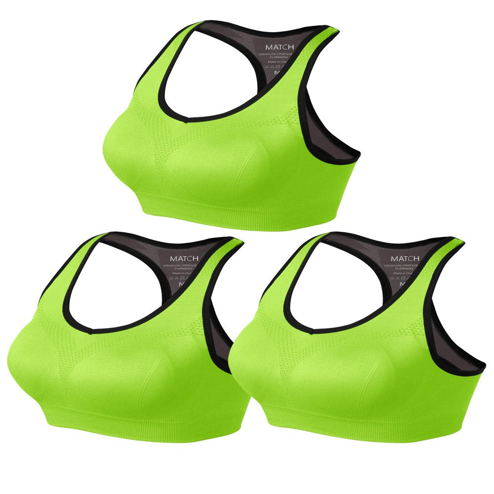 Matchstick Women'S Wirefree Padded Racerback Sports Bra for Yoga Workout Gym Activewear