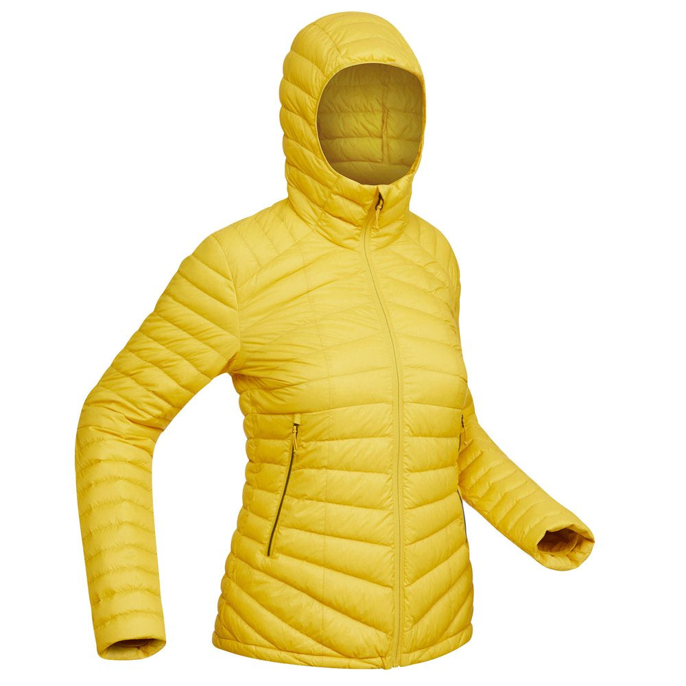 Decathlon Forclaz Trek 100, 23°F Real down Packable Puffer Backpacking Jacket, Yellow, Small