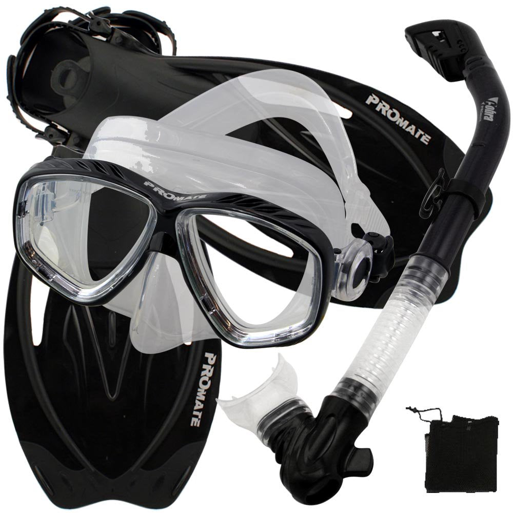 Snorkel Fins Mask Set for Snorkeling Scuba Diving, AB-SM