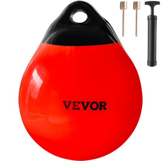 VEVOR Boat Buoy Balls, 15In Diameter Inflatable Heavy-Duty Marine-Grade Vinyl Marker Buoys, round Boat Mooring Buoys, Anchoring, Rafting, Marking, Fishing, Red
