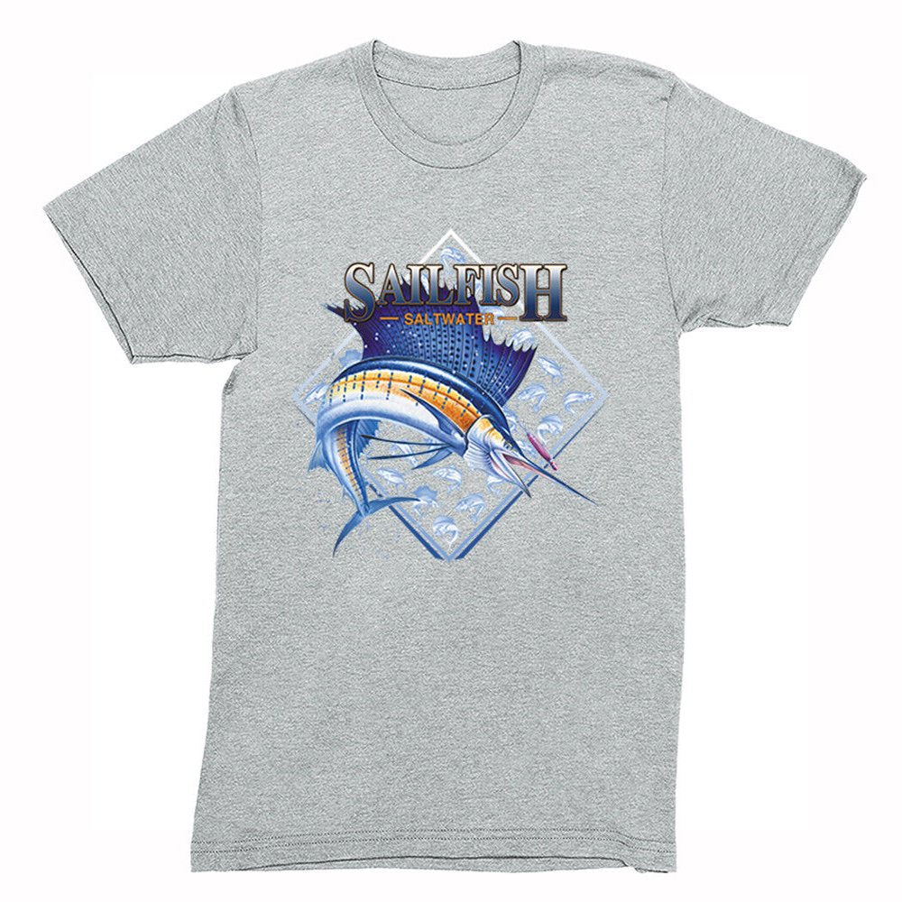 Xtrafly Apparel Mens Sailfish Swordfish Sport Fishing Saltwater Fisherman Gift Dad Fish T-Shirt