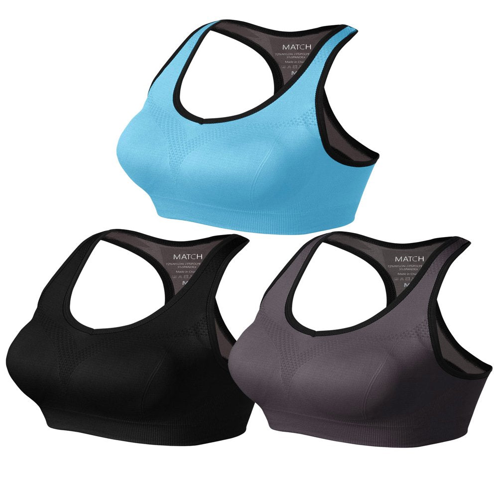 Matchstick Women'S Wirefree Padded Racerback Sports Bra for Yoga Workout Gym Activewear