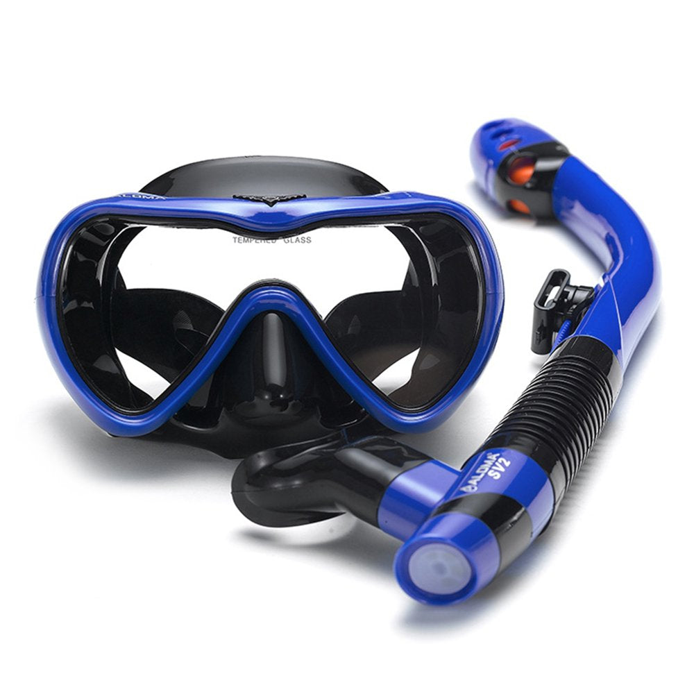 Leakproof Snorkel Set Anti-Fog Swimming Snorkeling Goggles Glasses with Easy Breath Dry Snorkel Tube for Snorkeling Swimming Scuba Diving