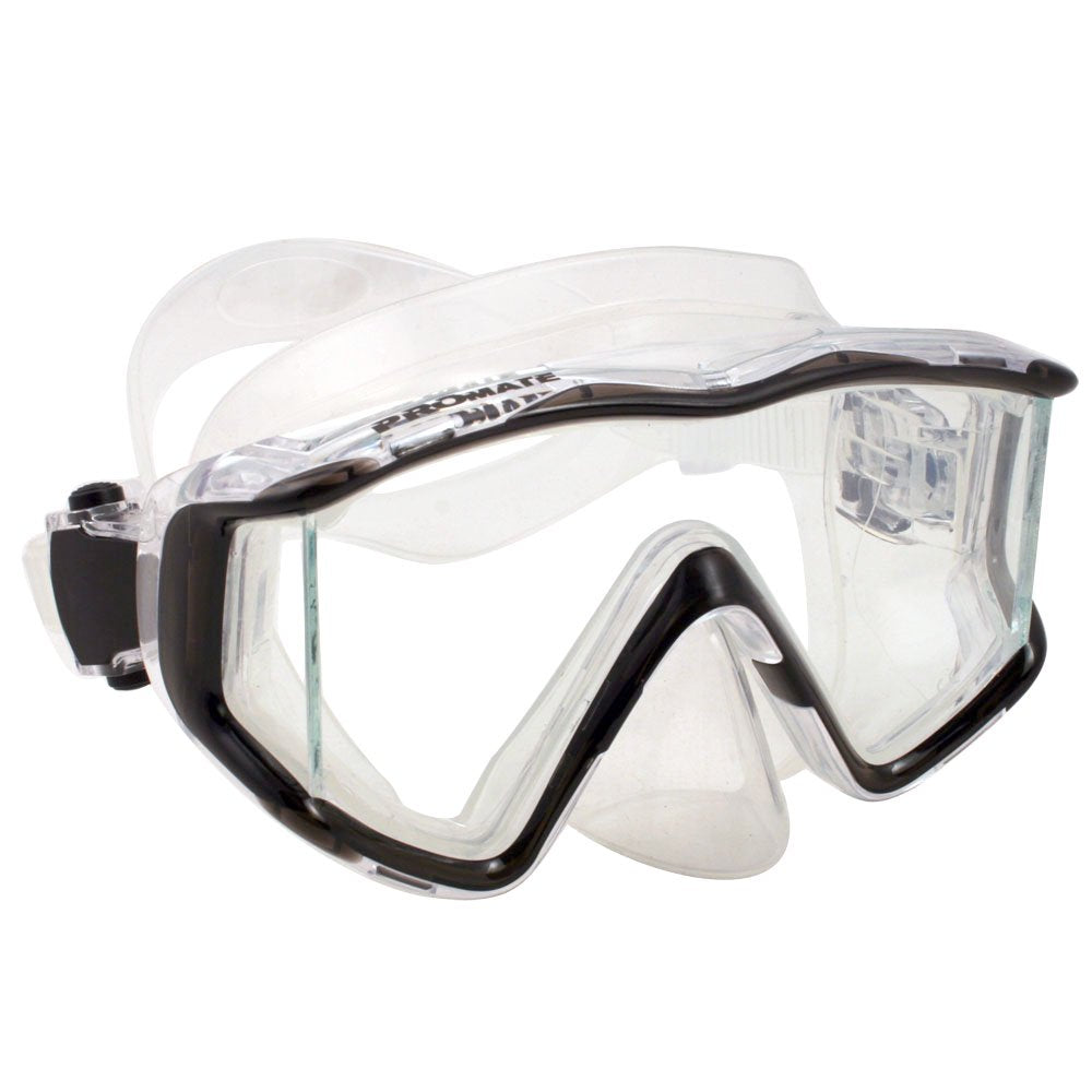 Promate Snorkel Mask Sideview Windows Snorkel Mask, Black
