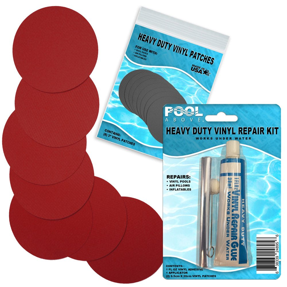 Heavy Duty Burgundy Vinyl Patch Glue Kit for Boats Pools Air Bed