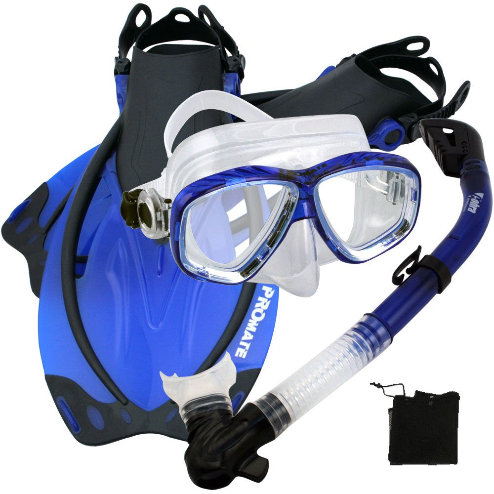 Snorkel Fins Mask Set for Snorkeling Scuba Diving, AB-SM
