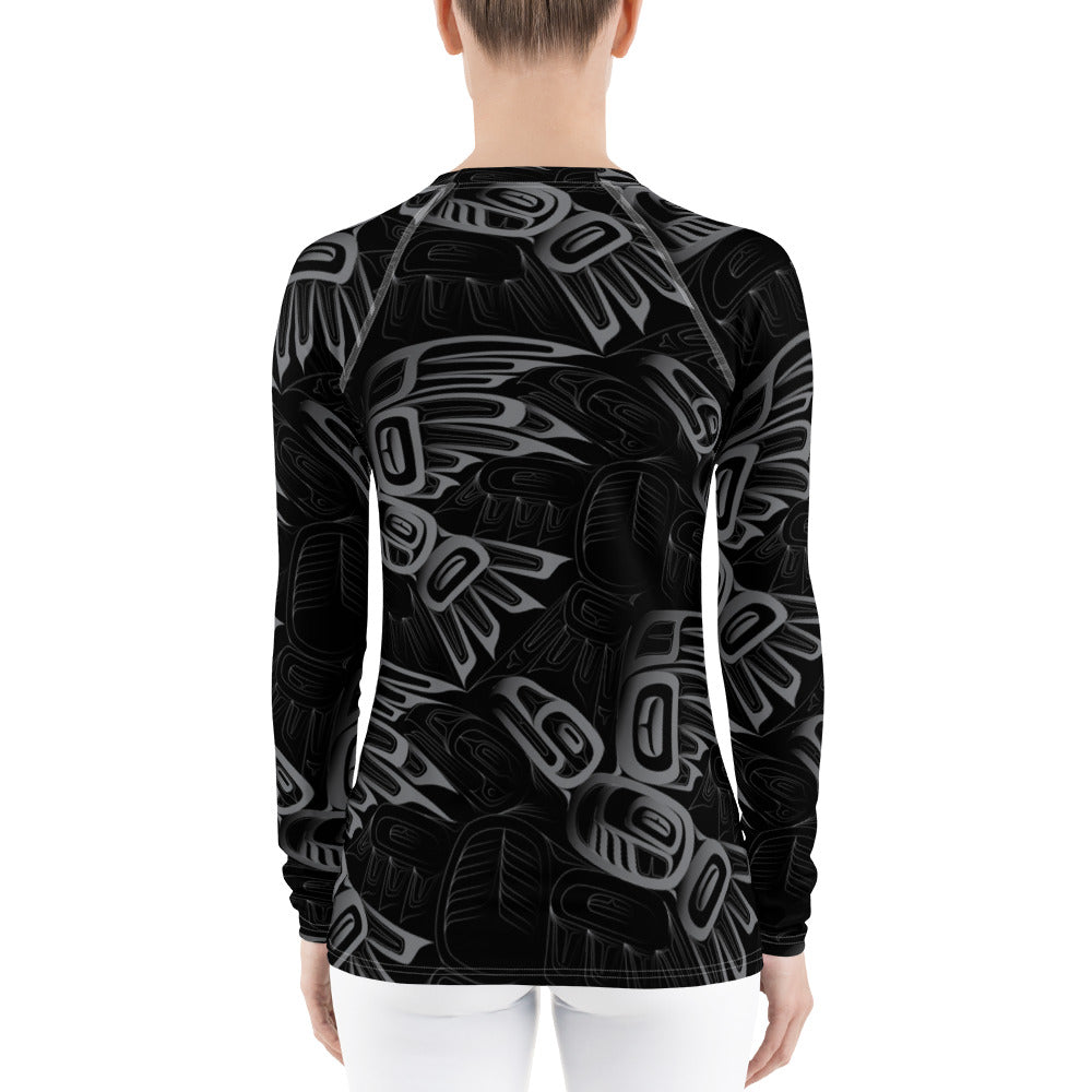 Women's Eagle Raven Tessellation Long Sleeve Athletic Top  (Rash Guard)