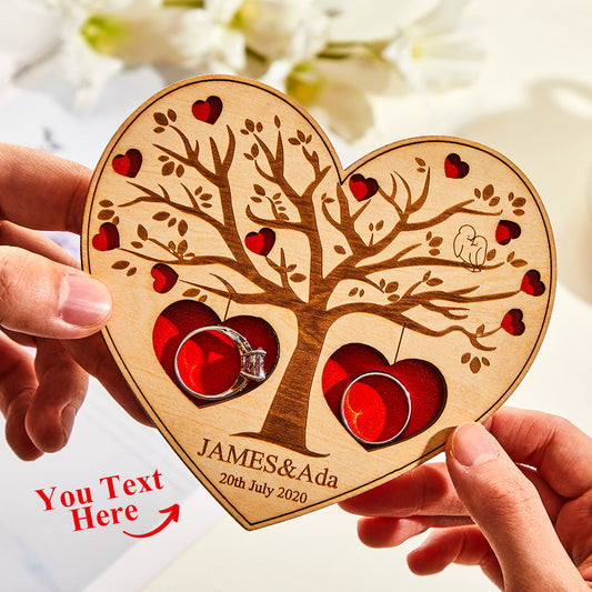Custom Engraved Ring Box Creative Wood Wedding Gifts